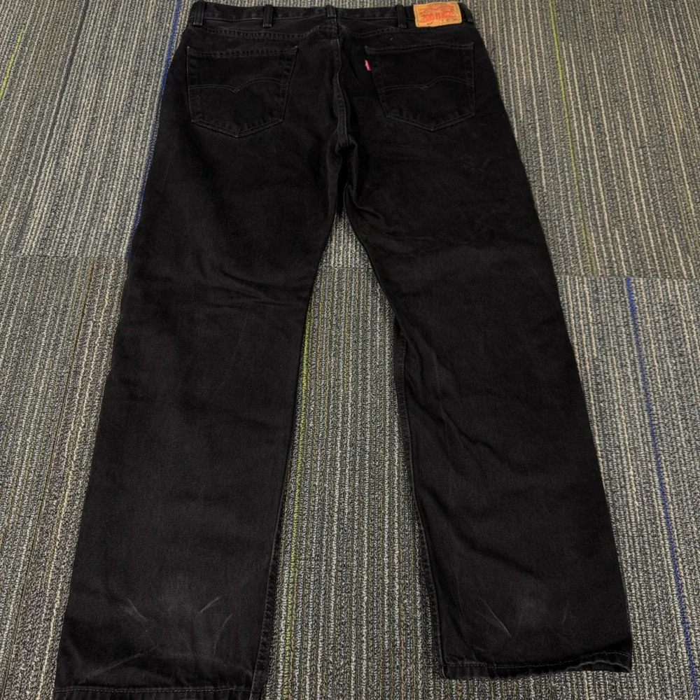 Levi's 505 Regular Fit Jeans Mens 40x32 Black Excellent Straight Leg Denim